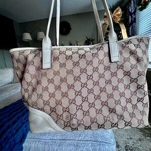 Gucci Beige and Brown GG Canvas Tote